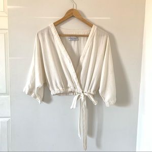 Urban Outfitters Linen Wrap Top